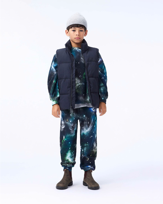 宇宙モチーフ オーガニックコットン100% スウェットパンツ Monti Deep Space | Molo